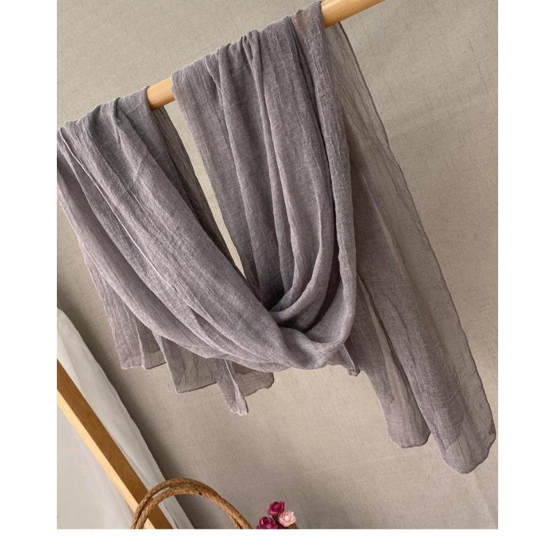 Thin Plain Cotton And Linen Tie-Dyed Scarf, High-End Retro Soft Silk Scarf, Versatile Couple Shawl Women