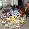 26 Style Cartoon Pokemon Cute Pikachu Round Area Rug,Carpet for Living Room Bedroom Sofa Playroom Decor,kids Non-slip Floor Mat