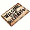 Spanish Welcome Tin Sign Funny Quote Vintage Metal Wall Decor Rustic Home Art