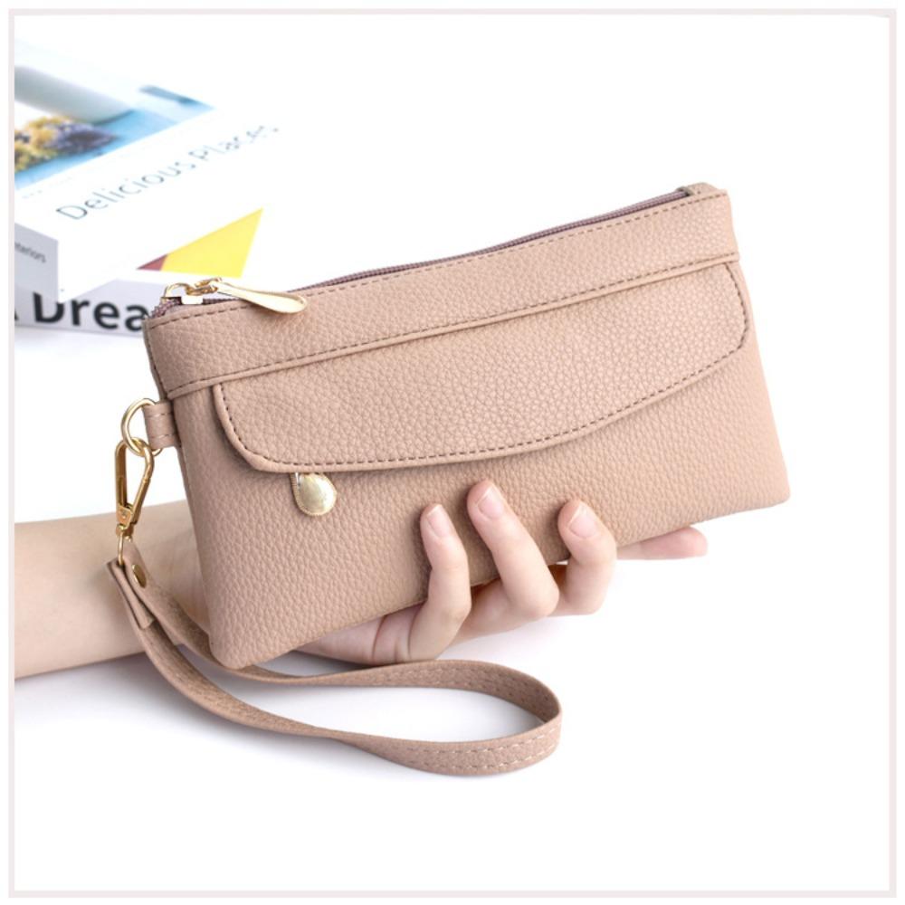 

Довгий гаманець із застібкою на блискавці. Модна жіноча портмоне для монет рожевий