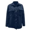 Women's loose corduroy button-down long-sleeved blouse with double pockets