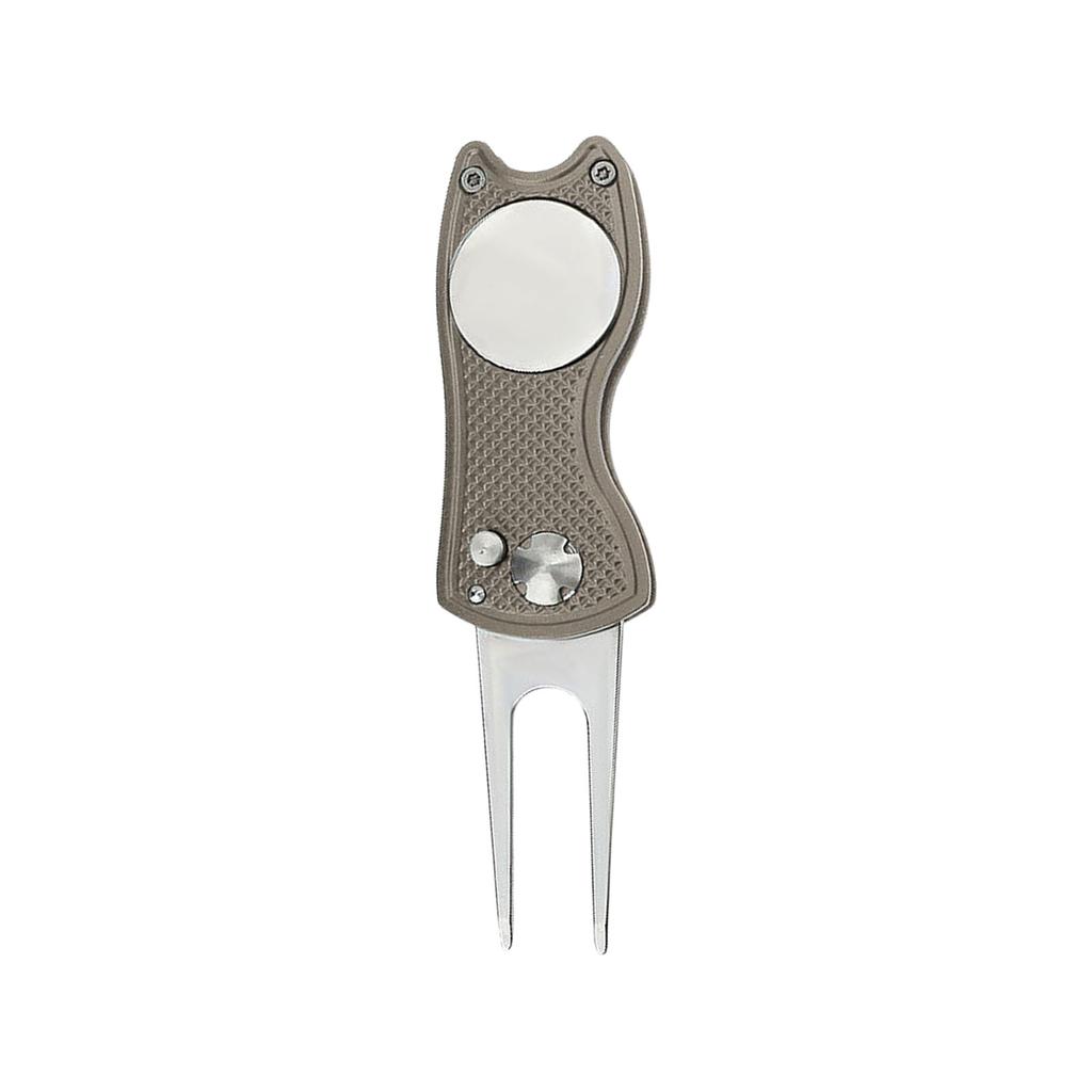 Metal Golfs Divot Tool Golfs Divot Repair Tool with Magnetic Golfball Marker and Button Foldable Metal Green Tool