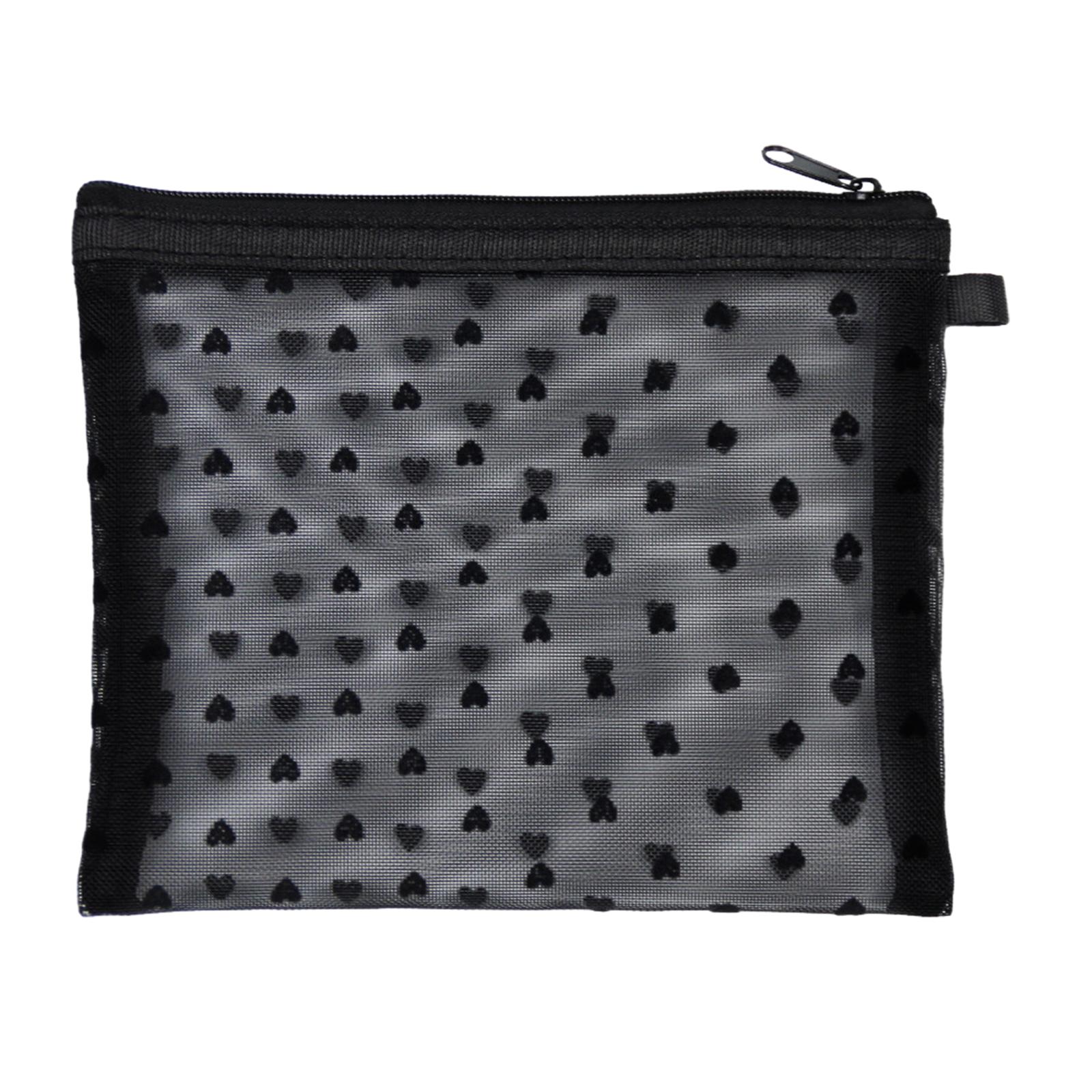 

Косметичка сетчатая косметичка большая вместительная косметичка для хранения дорожная сумочка для личной гигиены помады кисточки M чёрный