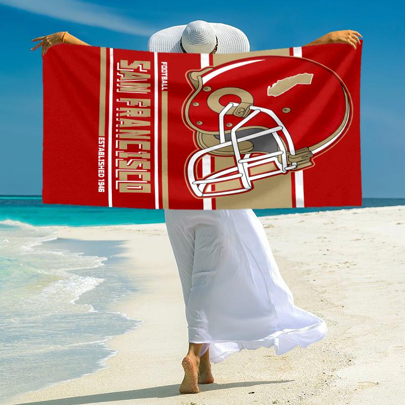 1Pc San Francisco Football Heritage Beach Towel Microfiber Beach Towel Thin Absorbent For Beach Swimming Yoga Bath Sports 0917174
