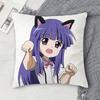 H-Higurashi When They Cry Double-Sided Printed Square Decorative Cushion Cover For Sofa Living Room Home Decor