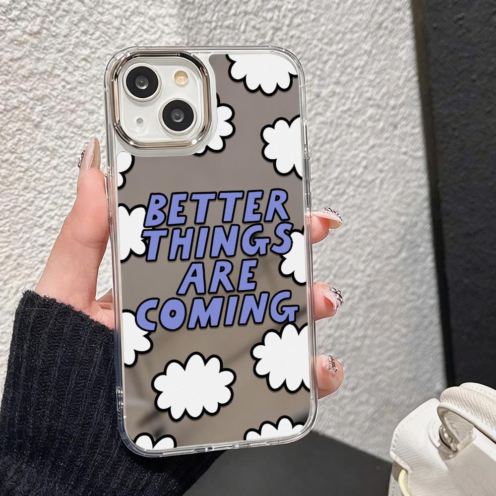 Love Makeup Mirror Phone Case For IPhone 17 16 15 14 13 12 11 Pro Max 13 12 Air 17E 16e Shockproof Clear Cases Coquea