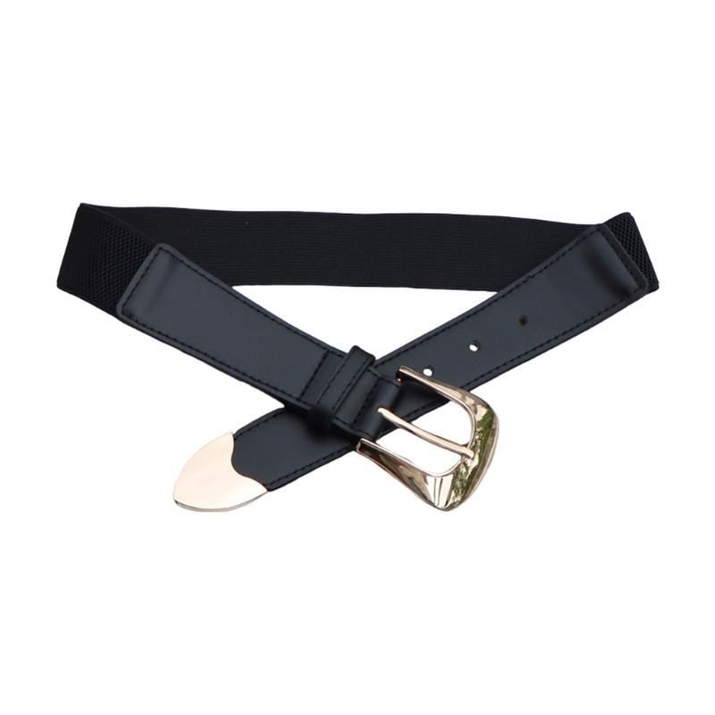 Эластичный Корсетный Пояс Эластичный Пояс с Дизайнами на Пряжке-Булавке Регулируемый Пояс для Талии для Пальто Платья Поясная Лента для Повседневного Использования 1 чёрный