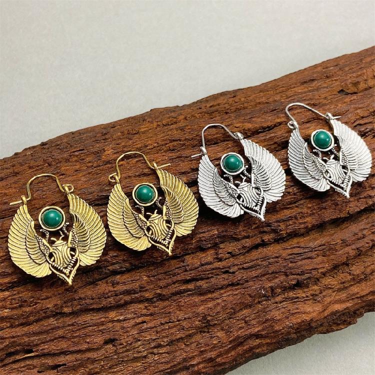 Gold/Silber Ägyptisch Inspirierte Große Ohrringe Retro Ohrhänger Schmuck für Frauen