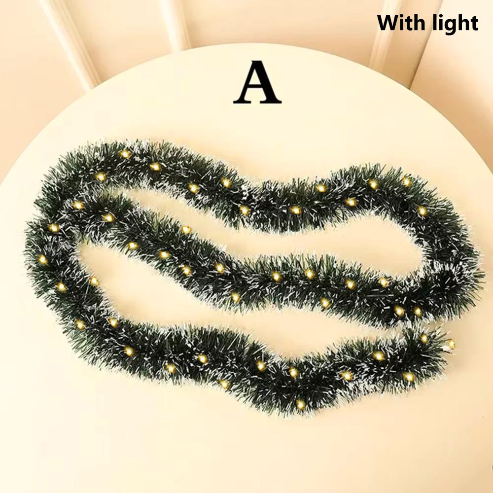 Christmas LED Rattan Garland Decoration For Staircase Fireplace Door Hanging Christmas Ornaments, Xmas Tree Rattan Banner Vine