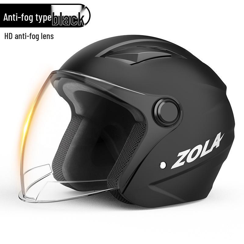 Men's Winter Electric Bicycle Helmet with Anti-Fog and Double Visor, 3C Certified, Korean Style for Motorcycles and Scooters.