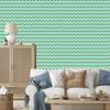 Mint and Sea Zigzag Wallpaper for Living Room and Bedroom 50x1000