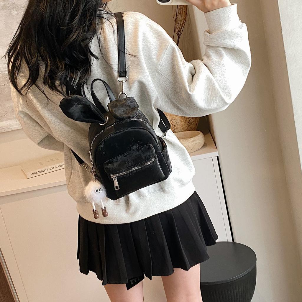 Durable backpack versatile 2025 new fashion cute student commuting schoolbag travel mini going out backpack
