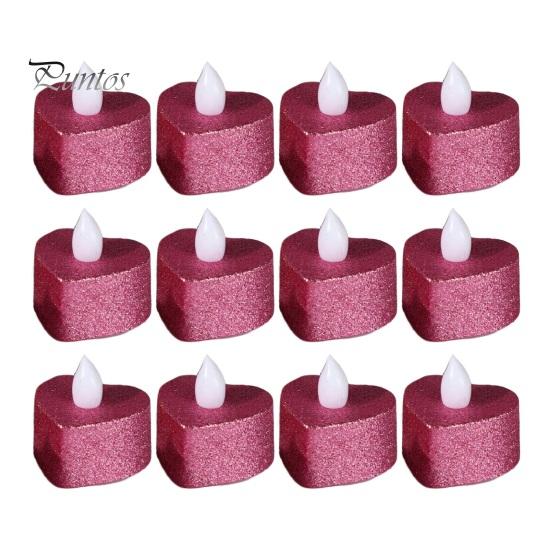 12Pcs Flickering Flameless Candle Lights Battery Operated LED Tea Light Realistic Wicks Light Decoration for Home Table Decor