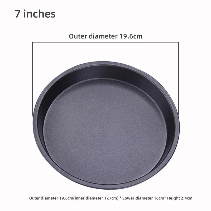6/7/8/9/10 Inch Round Pizza Mould Plate Pizza Pan Deep Dish Tray Carbon Steel Non-stick Mold Baking Oven Tool Baking Mould Tray