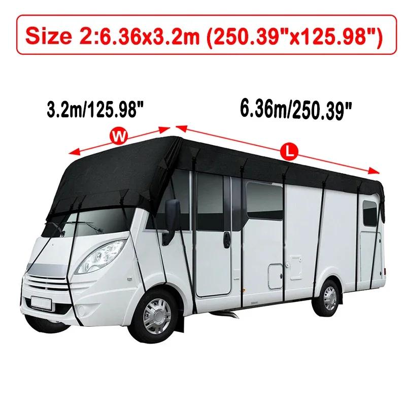 Universal Caravan RV Roof Cover 210D Portable Tarpaulin Durable Motorhome Resistant Outdoor Travel 5*3/6.5*3/7.5*3/8.5*3