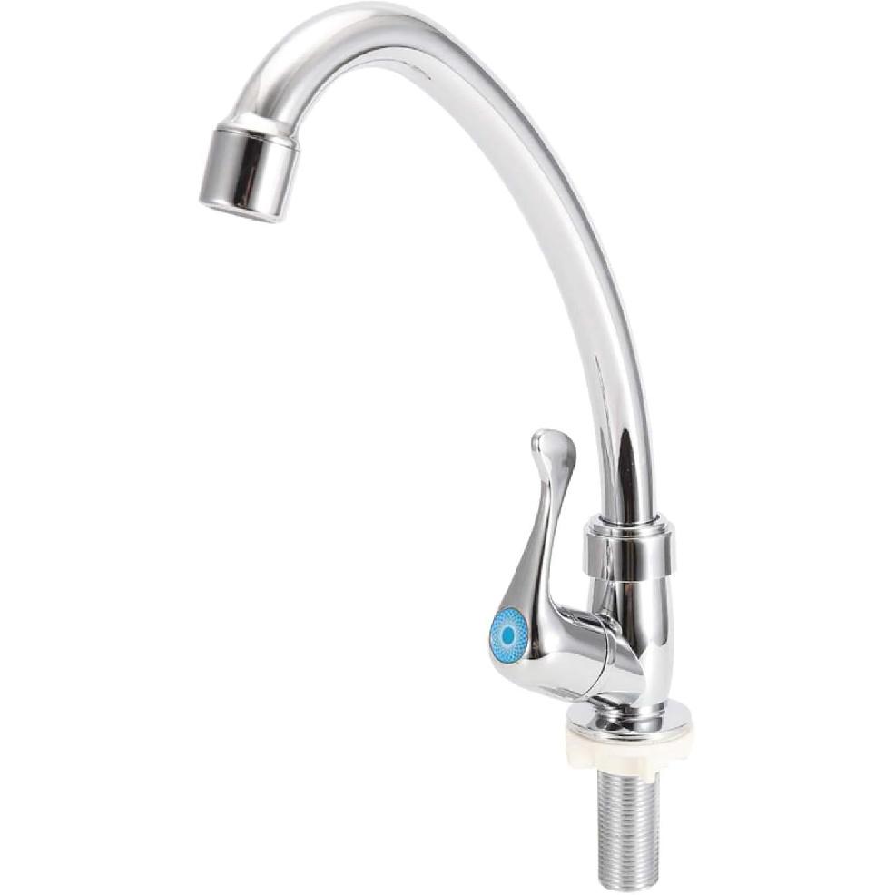 Single Handle Kitchen Faucet, High Arc Single Hole Kitchen Sink Faucet Water Sink Faucet with Plastic Outlet Nozzle Cold Water Faucet for Kitchen