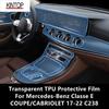 For Mercedes-Benz Classe E COUPE/CABRIOLET 17-22 C238 Car Interior Center Console Transparent TPU Protective Film Anti-scratch