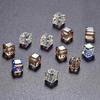 Perles Cube Cristal 4-8MM Carrées Brillantes Couleur AB Verre Perles Espacement Libres pour Collier Bracelet Fabrication Bijoux Artisanat Matériel