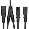 One Input Two Output Cable for Desk Power Use, 60cm/23.62inch Splitter Cable for Close Home Office Wiring Tasks with Small Electronics