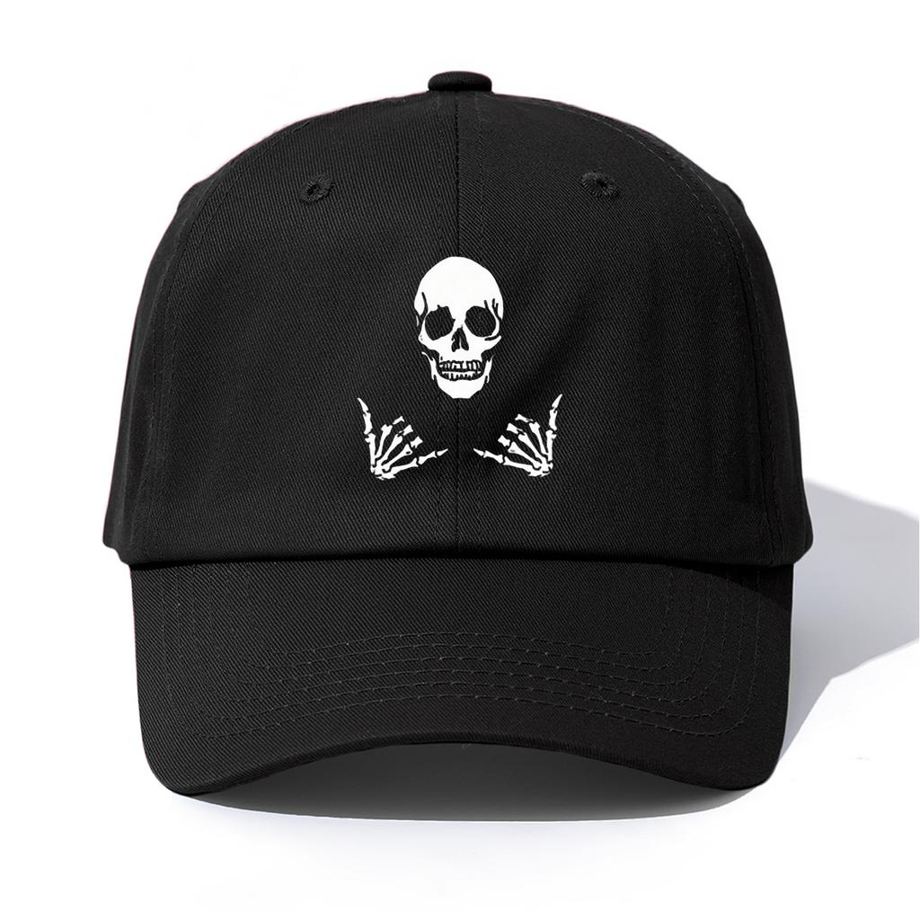 Pc Skull Print Baseball Cap for AdultsMinimalist Retro Style Casual Soft Adjustable Dad HatPerfect As Gift