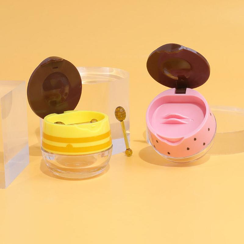 6g Empty Lip Masque Box With Brush Refillable Flip-Top Lip Mask Bottle Travel Portable Lip Balm Jar Cosmetic Containers