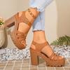European & American Style Chunky Heel Roman Sandals, Plus Size, Open Toe Summer Collection