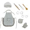 Childrens Morandi Delightful Color Cooking Apron With 11 Piece Kitchen Toy Set