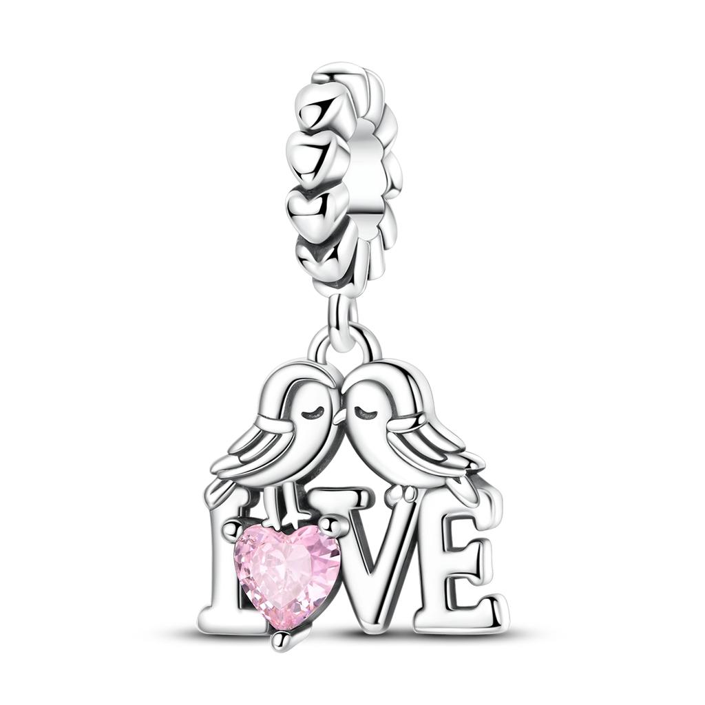 Copper Charms Beads Affection Love Valentine Pendant Fit Original Bracelet Diy Woman Gift Jewelry
