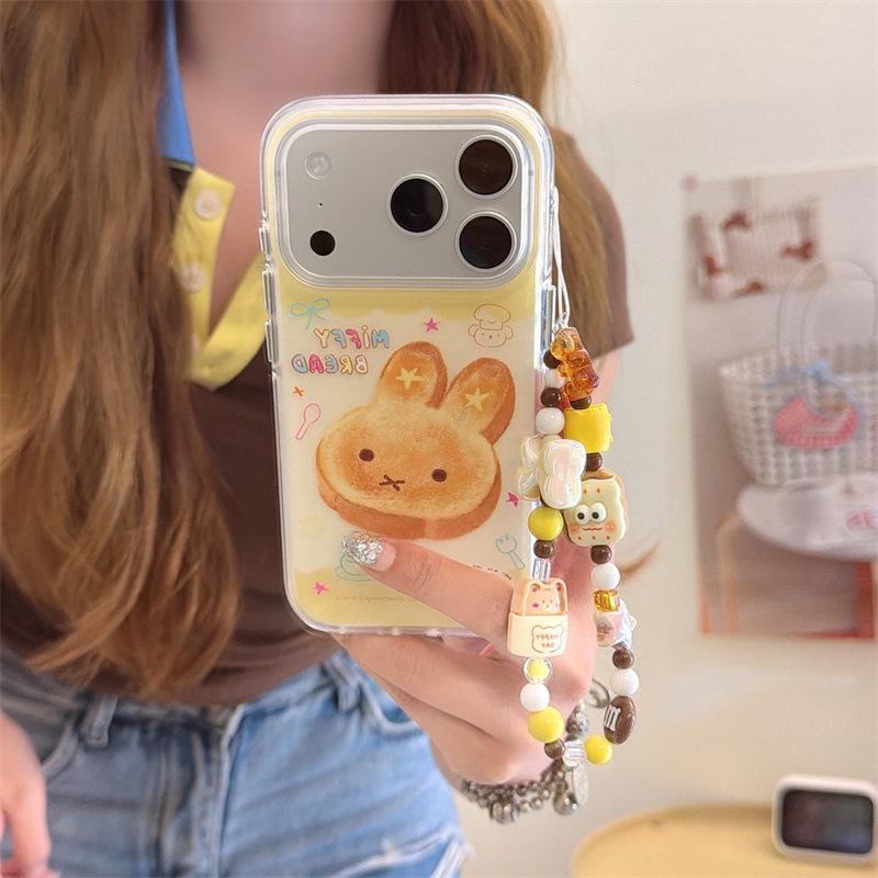 Creative Cute Bunny Toast iPhone 17/16 Pro Max/15/14 Girly Case