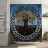 Unique Celtic Tree Shower Curtain 180 X 175Cm Waterproof Bath Decor In Gold Blue For Bathroom Aesthetic Home Decoration Artistic