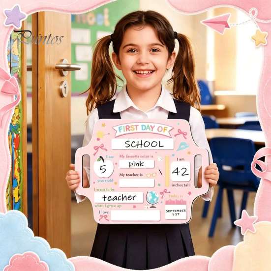Wedding Reception Signage First and Last Day of School Board Sign for Kids, Reusable Wooden Memo Chalkboard Sign, Cute Writing Daily Notes Schedules