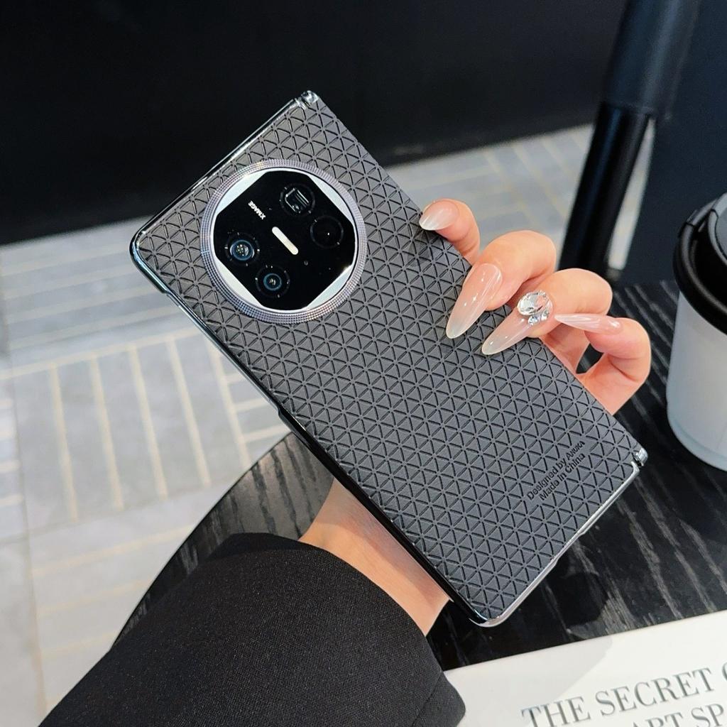 For Huawei Mate X7/X6/X5/X3 Case Cube Central Axis Luxury PU Leather Magnetic Wireless Charging Protective Back Cover Shell