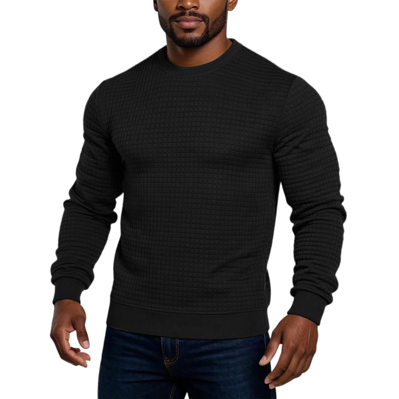 

Men s Solid Color Stand Up Collar Jacket With Fashionable Small Squares S