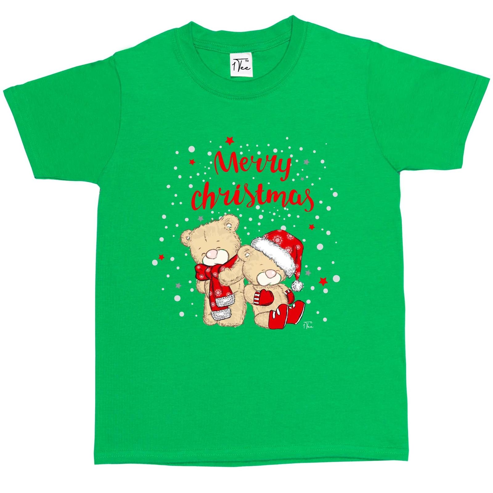 1Tee Kids Boys Merry Christmas Teddy Bears Cute T-Shirt XXXXL