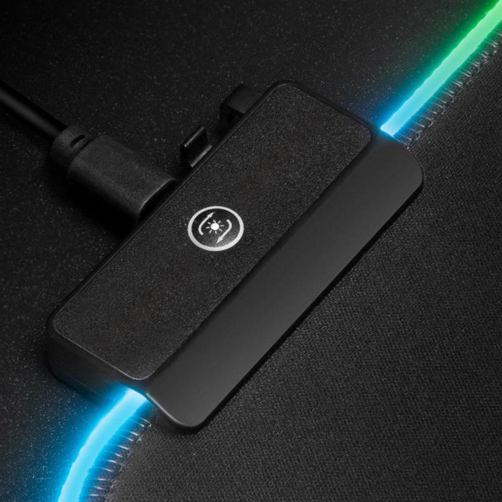 LED Light Mousepad Anti-Slip Rubber Base Colorful Mouse Pad Glowing Gaming Mouse Pad for Gamer Esports