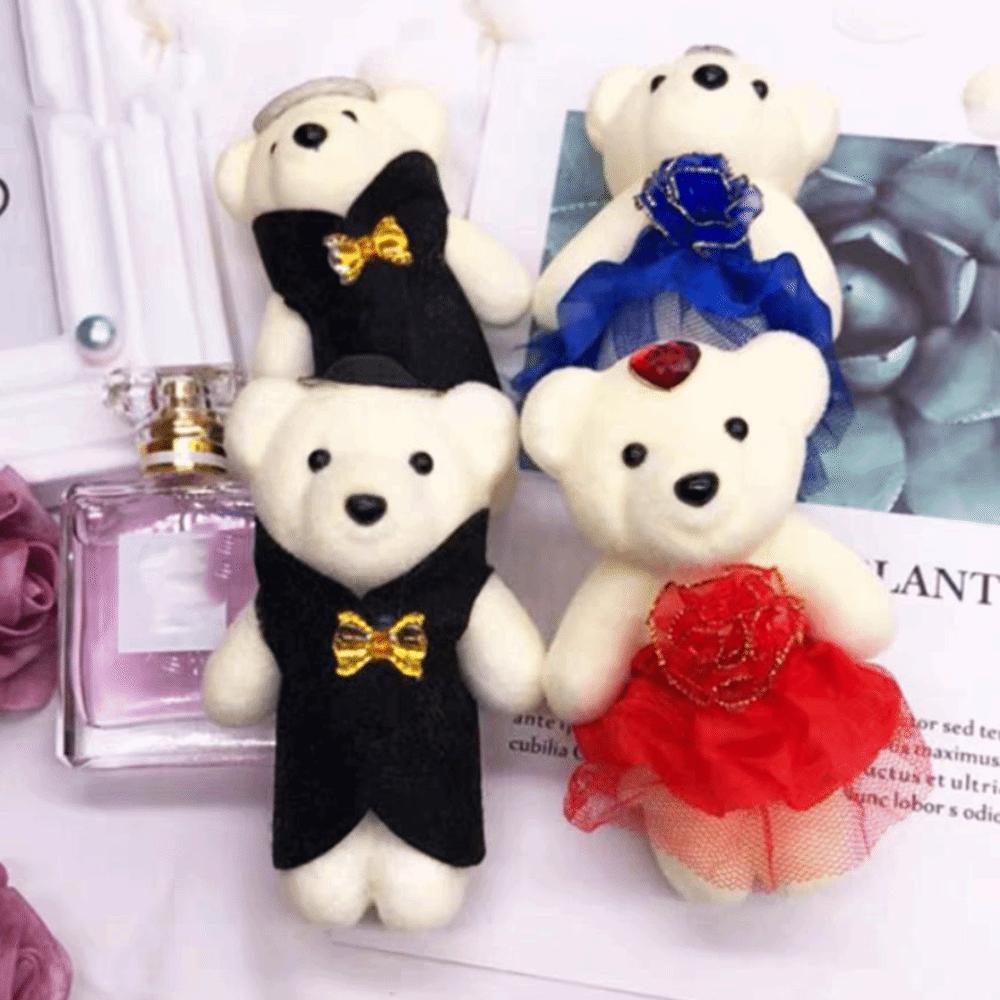 10pcs Couple Bear Mini Bear Flower Bouquet Foam Bear Cartoon Bouquet Doll Graduation Gifts
