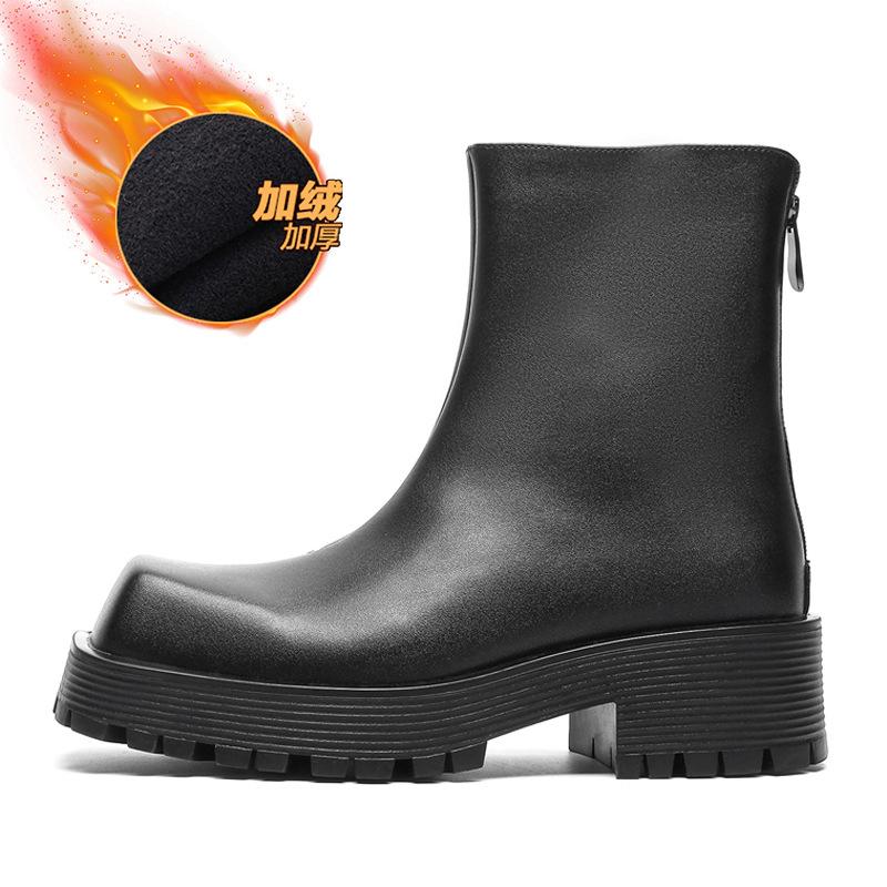 

Ботинки Martin мужские с покатым каблуком и квадратным рукавом в европейском и американском стиле, короткие ботинки на толстой подошве, мужские осенне-зимние ботинки-сигареты 81 42