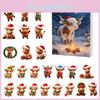 Weihnachts-Adventskalender mit 24 Tagen und Acryl-Kuh-Ornament für Weihnachtsgeschenke