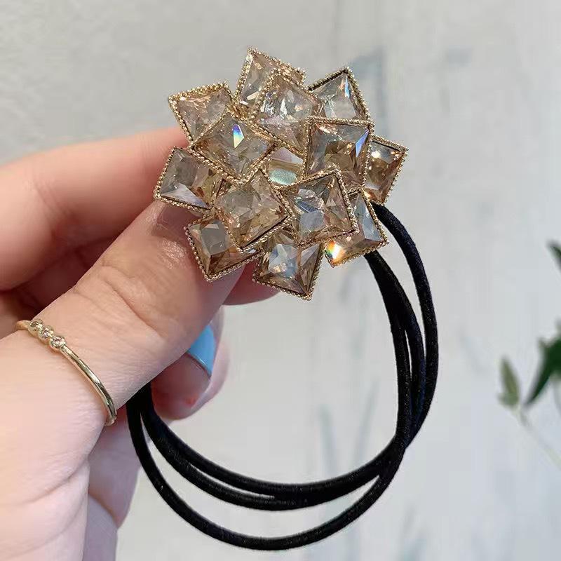 Korean Crystal Hair Ring: Cute Mori Girl Ponytail Accessory