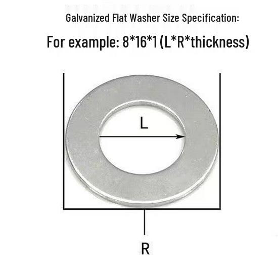 Thickened Carbon Steel Flat Washer for Agricultural Machinery, M4-M30