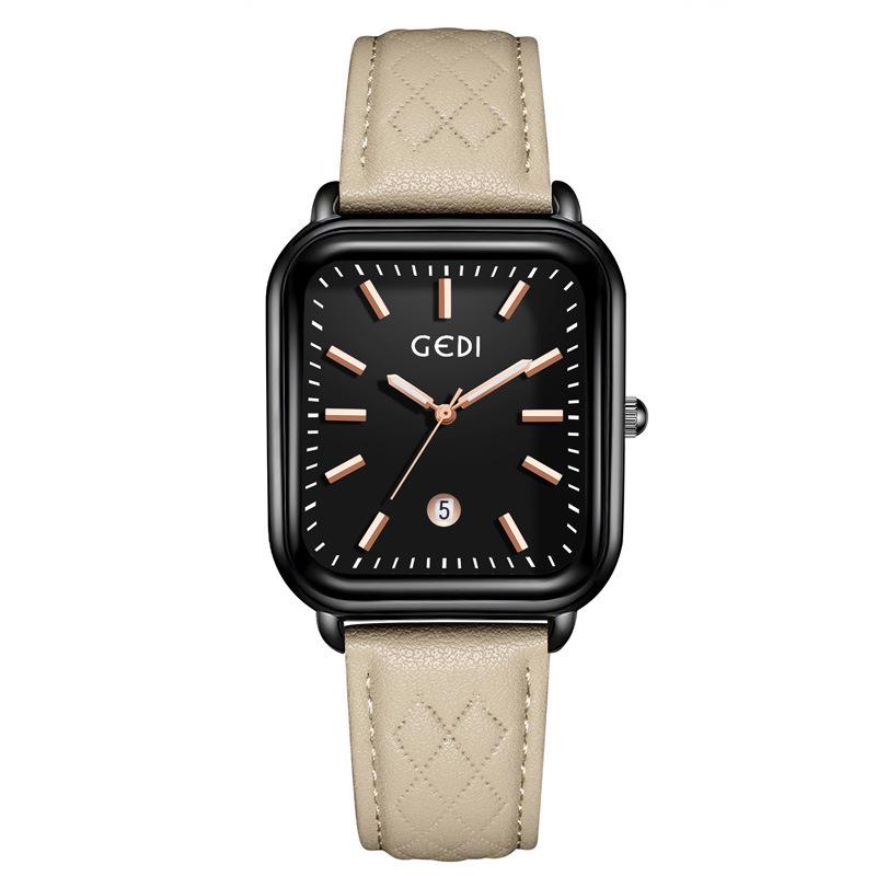 

Gedi Женские повседневные роскошные квадратные водонепроницаемые кварцевые часы в корейском стиле