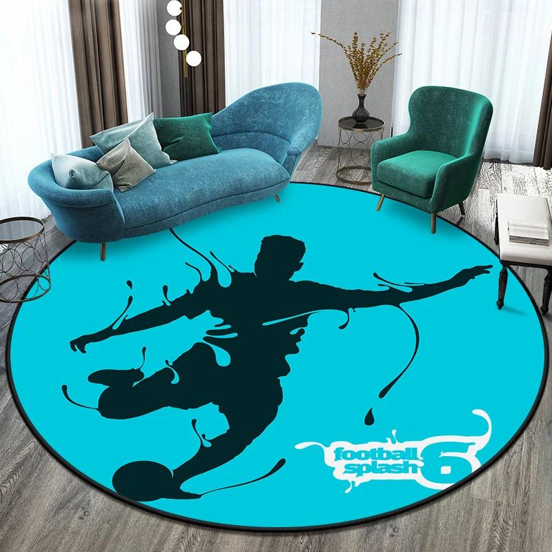 

Soccer Football Field Printed Round Carpet for Living Room Mat for Kids Floor Rug Yoga Mat Bedroom E-sports Chair Non Slip Mats Diameter 40cm