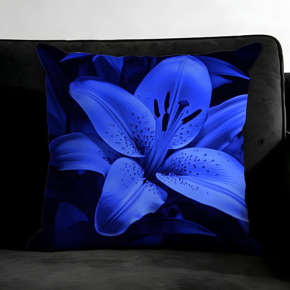 Lily Orchid Flower Fashion Cushion Cover Pillowcase Ultra Soft Skin Friendly Fabric Cloud Like Comfort & Concealed Zipper