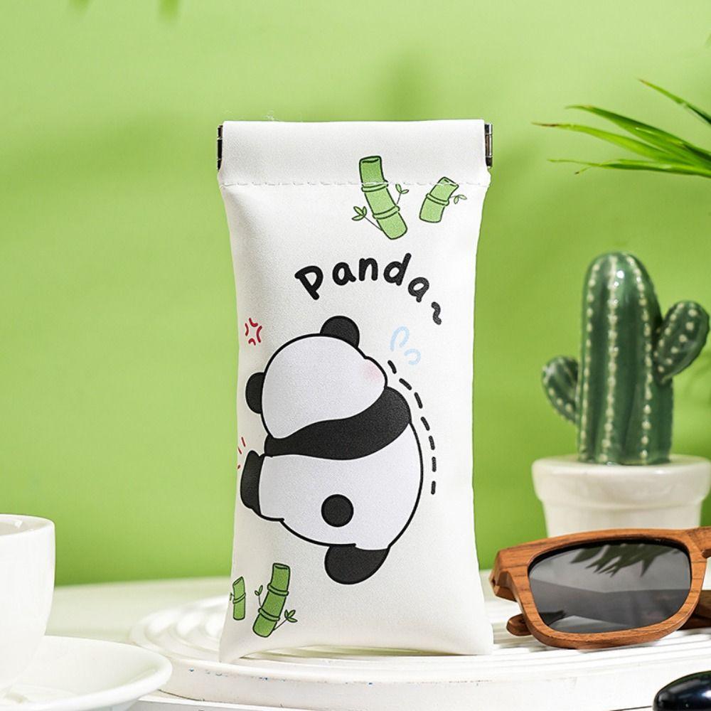 

Pu Leather Lipstick Storage Bag Leaf Spring Bag Makeup Bag Cute Glasses Bag Girls Style C