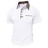 Men’s Short Sleeves T-shirts Lapel Collar Color Block Polo Shirts Chest Pocket Summer Tops Casual Wear