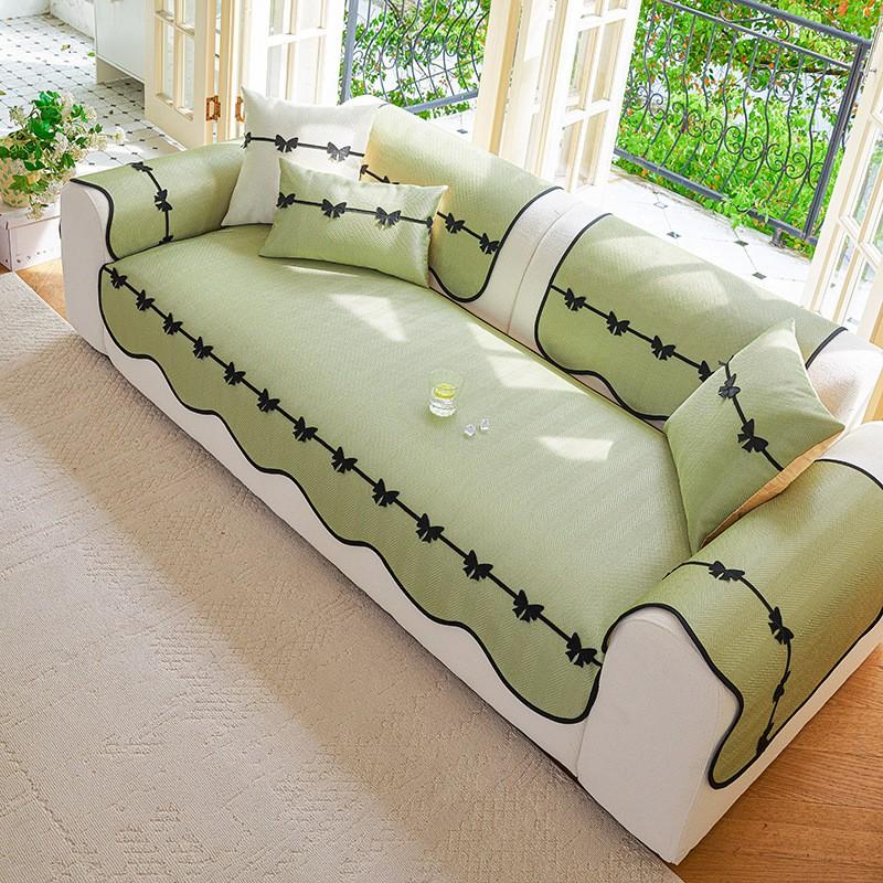 Ice Silk Sofa Cushion Non-slip All Season Universal Butterfly Straight Section Sofas