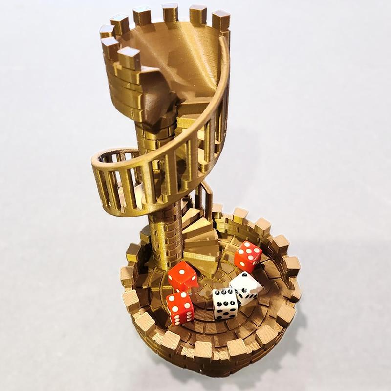 Clear Dice Tower Castle Dice Tower Game Props Ornaments Decompression Toys 5Pcs Dice Included Perfect Ancient Roman Castle Them