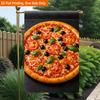 2D Flat - 2D Flat Printing Garden Flag 1pc, Pizza with Fresh Toppings Durable Single-Sided Print Yard Flag, Garden And Home Holiday Decoration, 29.97X