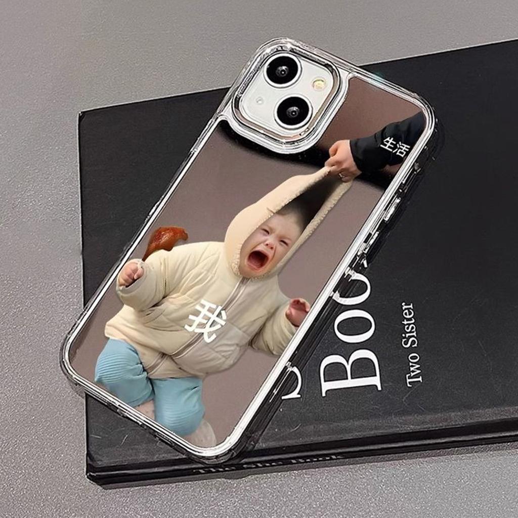 For Creative Cartoon Personalized Mirror for Apple Phone Case Mirror for Apple 15 Phone Case Transparent Case