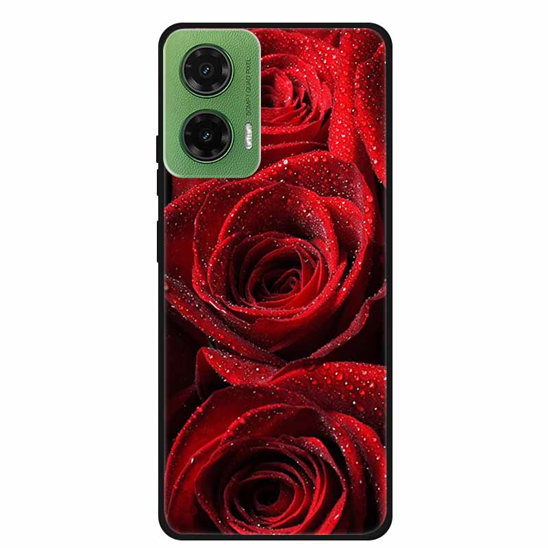 Silicone Painted Cover For Motorola Moto G35 G55 Case Luxury Animal TPU Silicone Soft Back Cover For G55 5G Black Bumper MotoG35